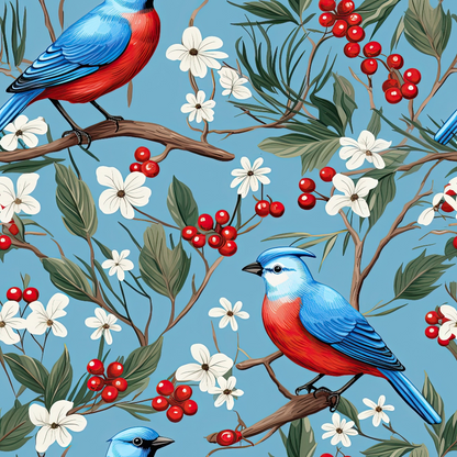 Cardinal Pines Pattern 9 Minky Fabric