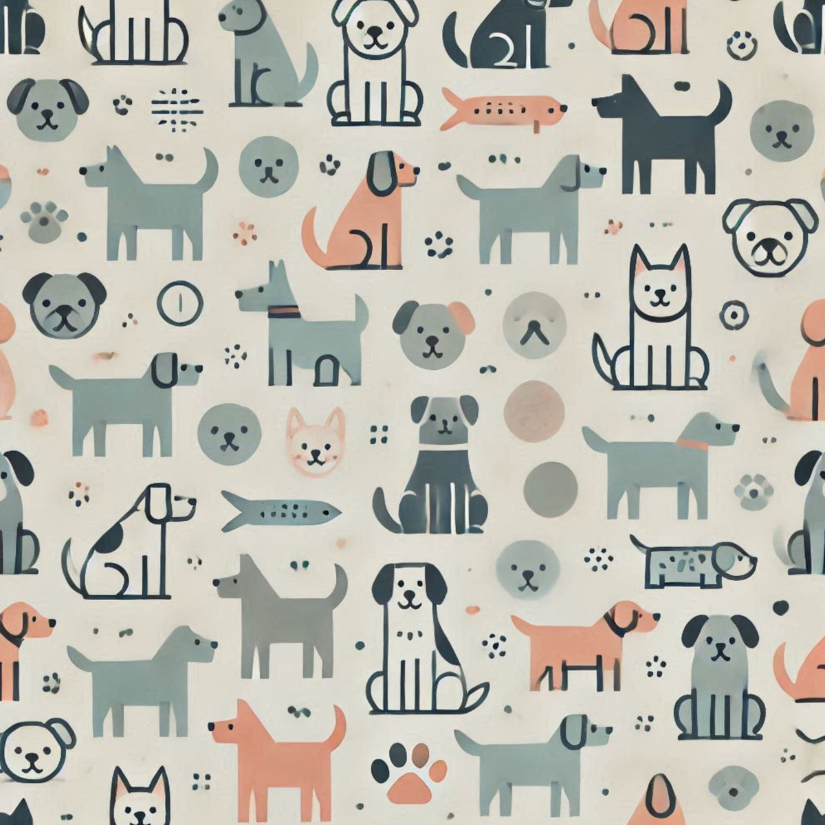 Cubist Canines Pattern 13 Minky Fabric