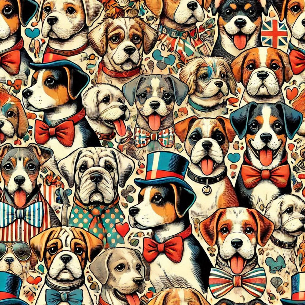 Cubist Canines Pattern 17 Minky Fabric