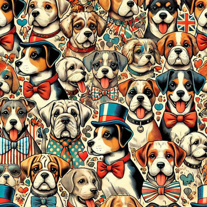 Cubist Canines Pattern 17 Minky Fabric
