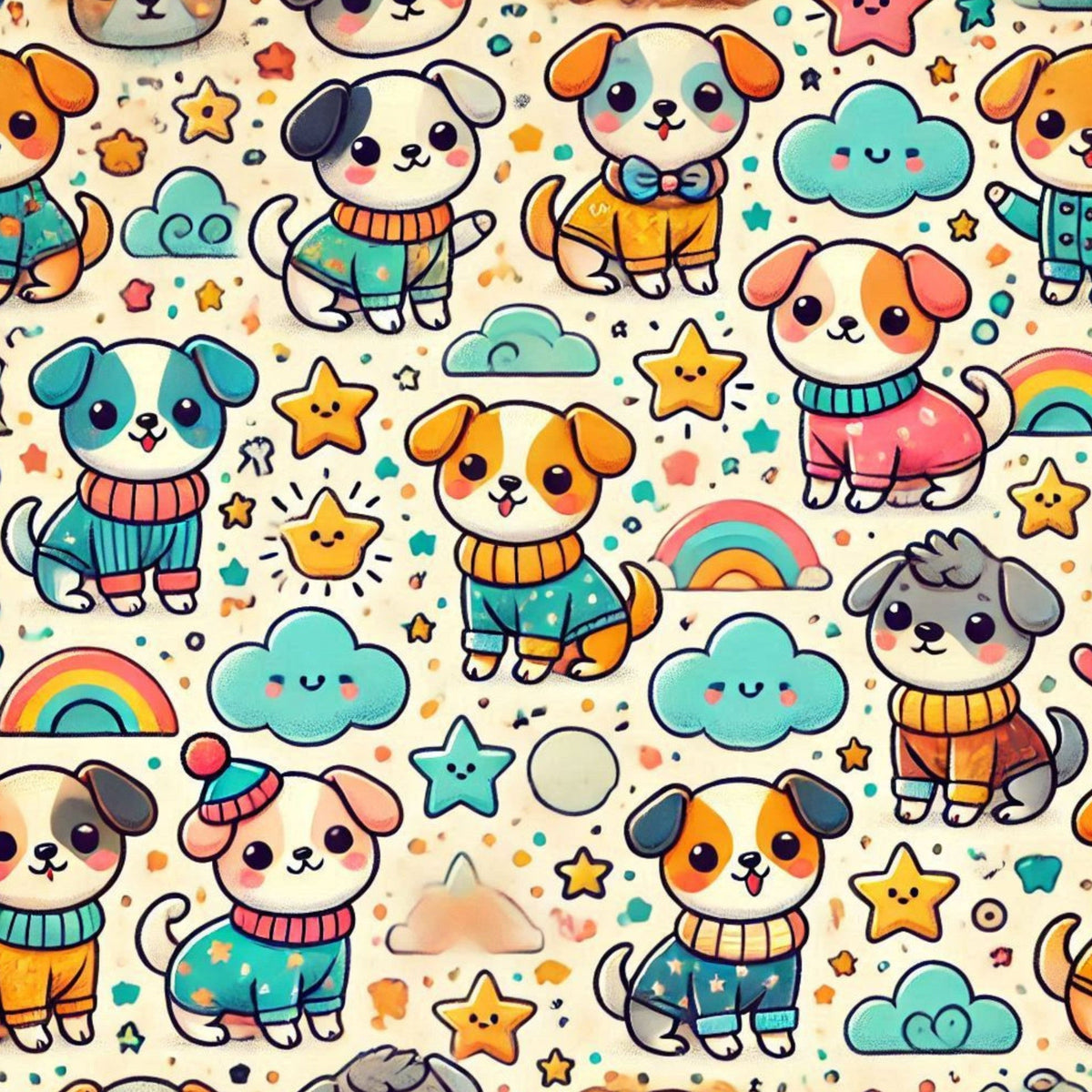 Cubist Canines Pattern 22 Minky Fabric