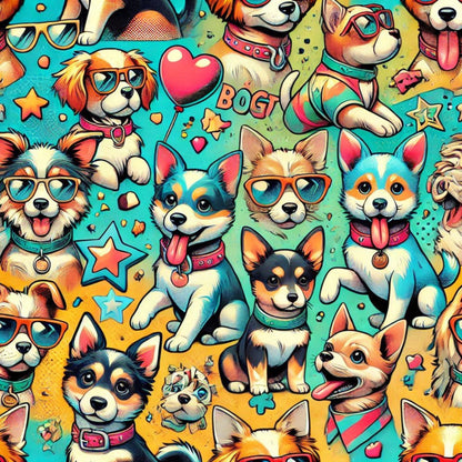 Cubist Canines Pattern 23 Minky Fabric