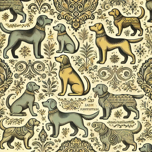 Cute Dog Pattern 24 Quilting Cotton Fabric