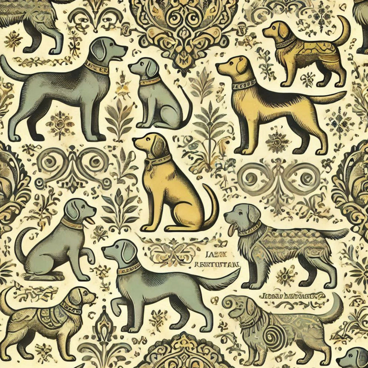 Cubist Canines Pattern 24 Minky Fabric