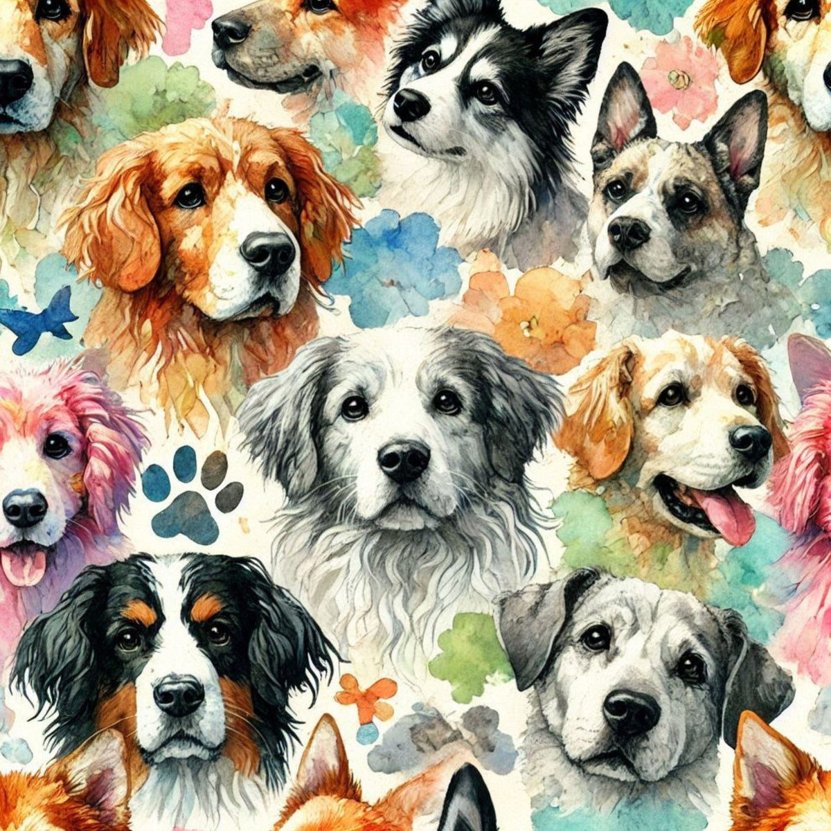 Cubist Canines Pattern 27 Minky Fabric
