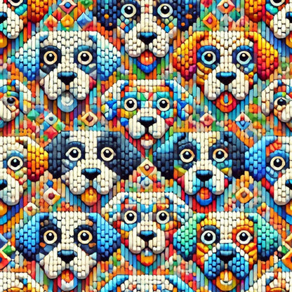 Cute Dog Pattern 2 Quilting Cotton Fabric