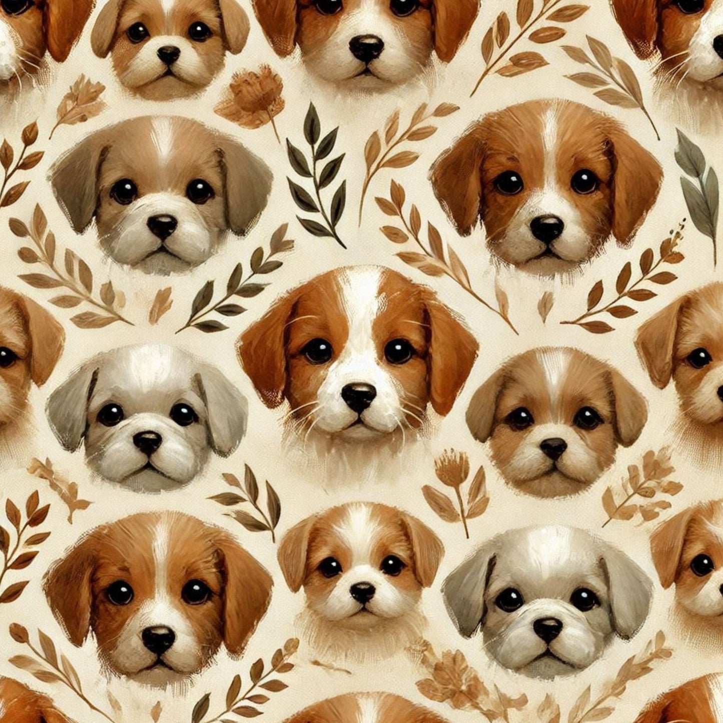 Cute Dog Pattern 3 Quilting Cotton Fabric