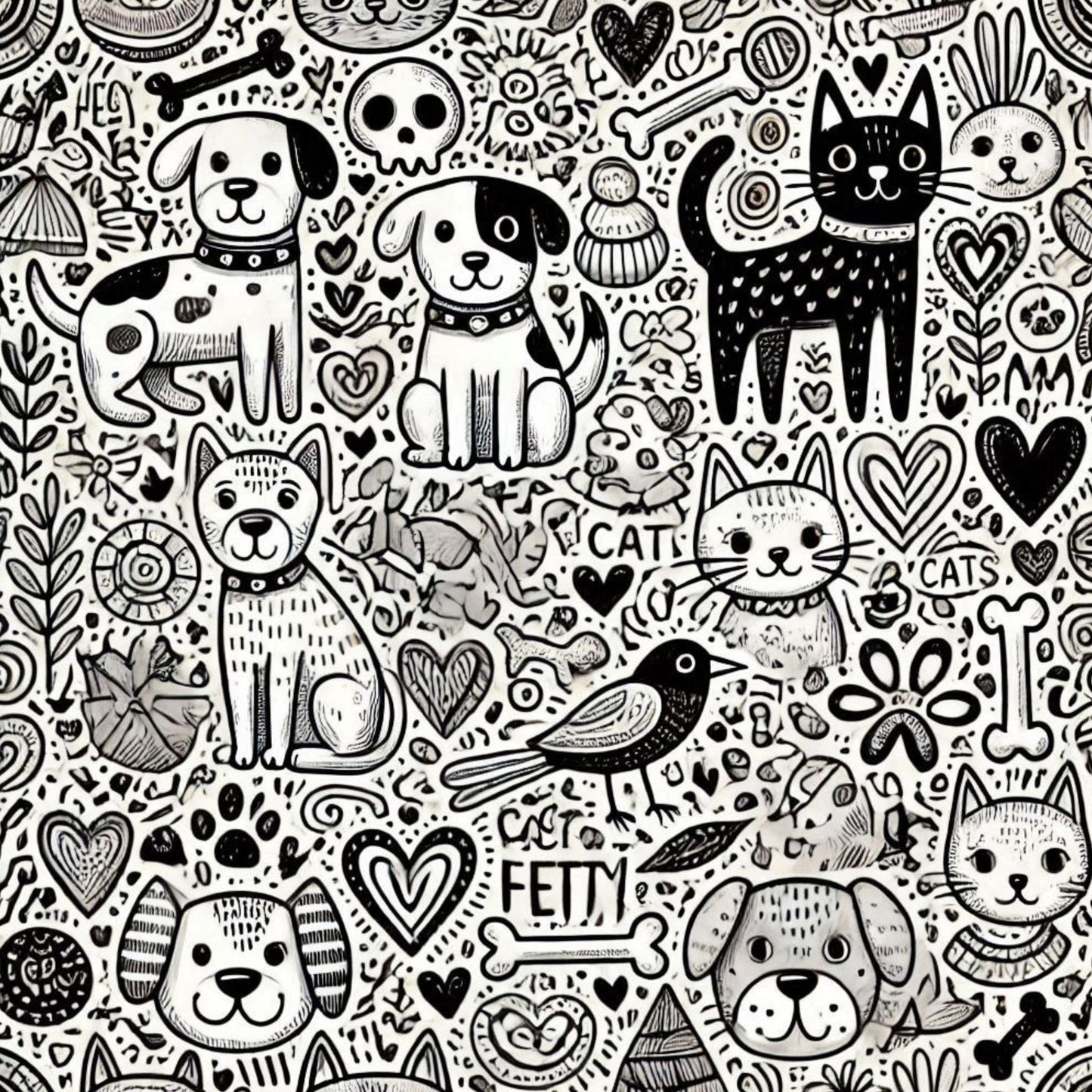 Cute Dog Pattern 30 Quilting Cotton Fabric