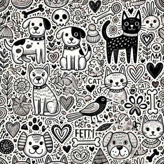 Cute Dog Pattern 30 Quilting Cotton Fabric