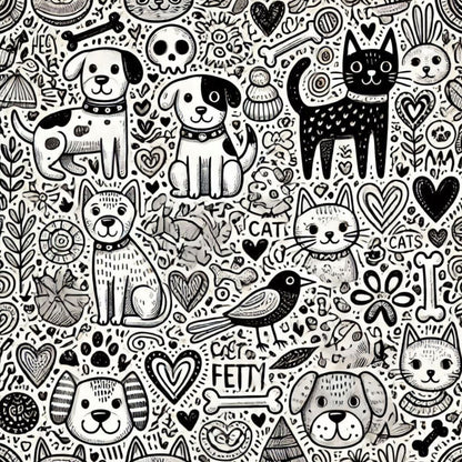Cubist Canines Pattern 30 Minky Fabric