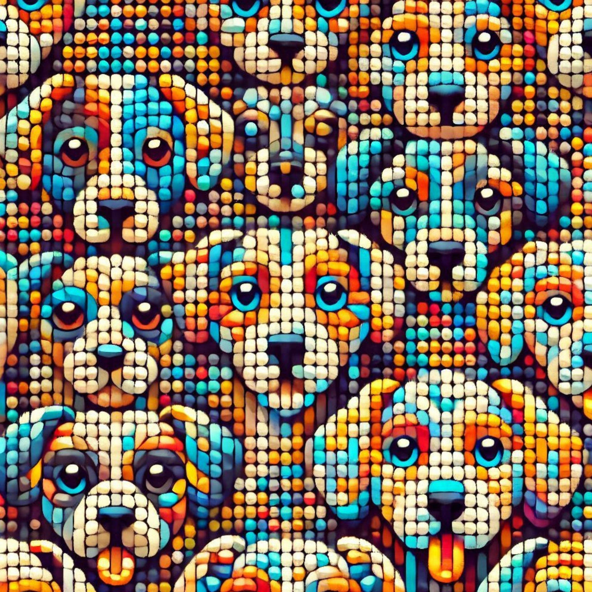 Cubist Canines Pattern 34 Minky Fabric