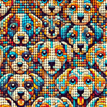 Cubist Canines Pattern 34 Minky Fabric