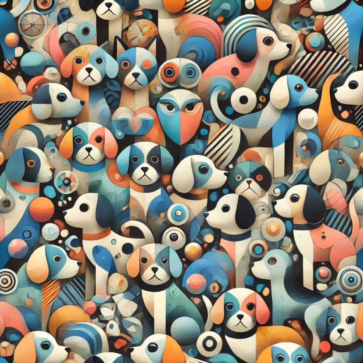 Cubist Canines Pattern 36 Minky Fabric
