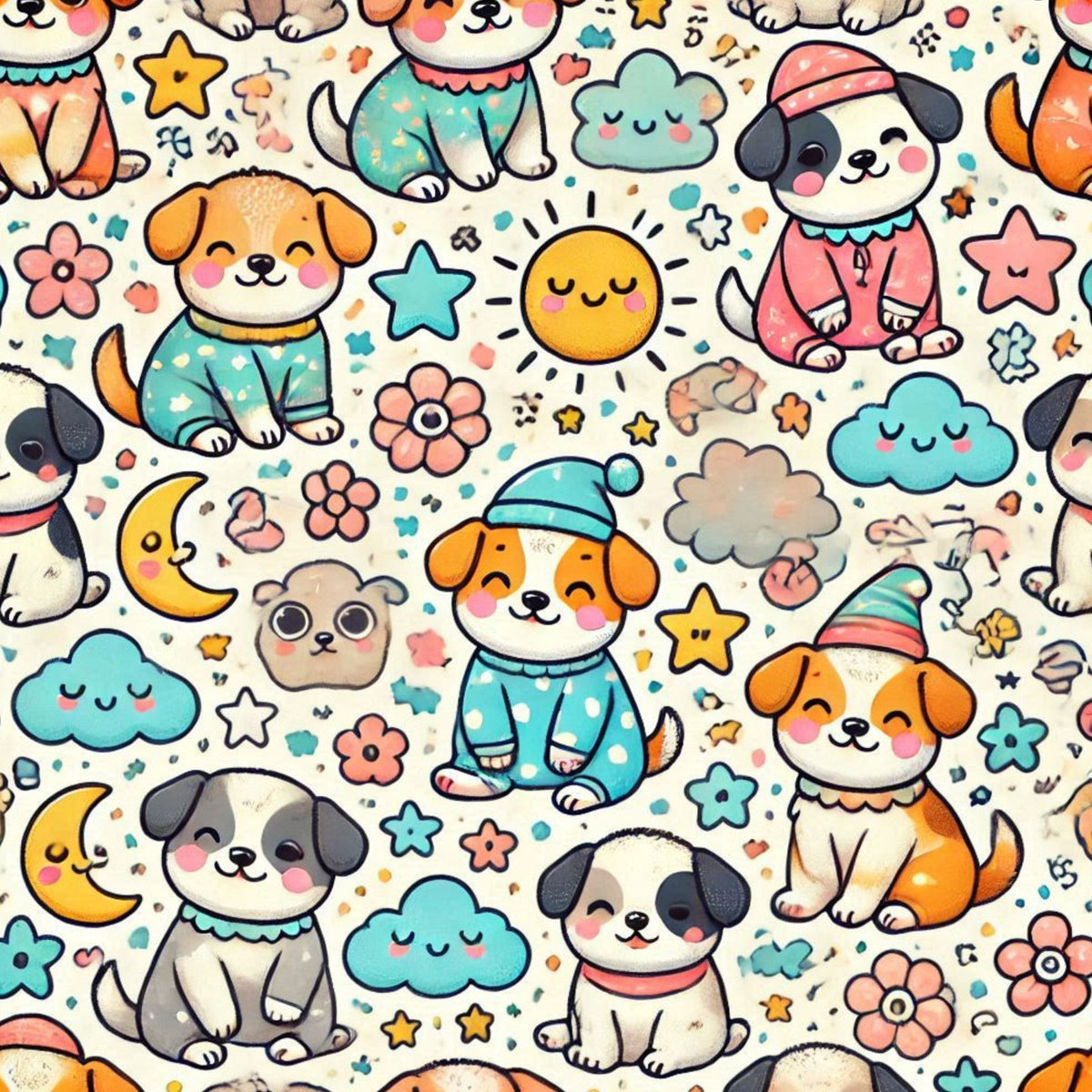 Cubist Canines Pattern 5 Minky Fabric