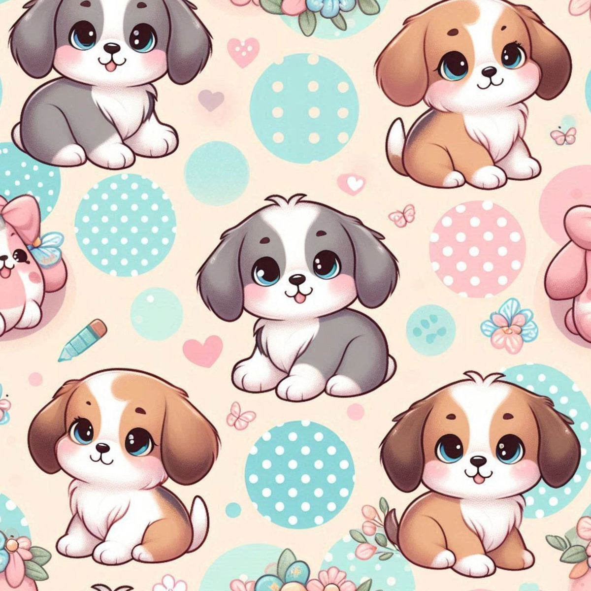 Cubist Canines Pattern 7 Minky Fabric
