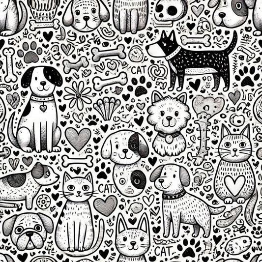 Cute Dog Pattern 9 Quilting Cotton Fabric
