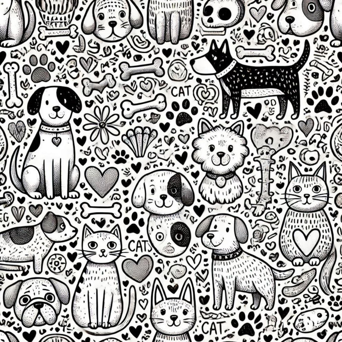 Cubist Canines Pattern 9 Minky Fabric