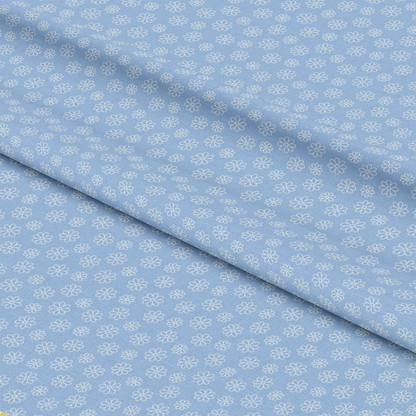 Periwinkle Dreams White Daisies Outline Quilting Cotton Fabric