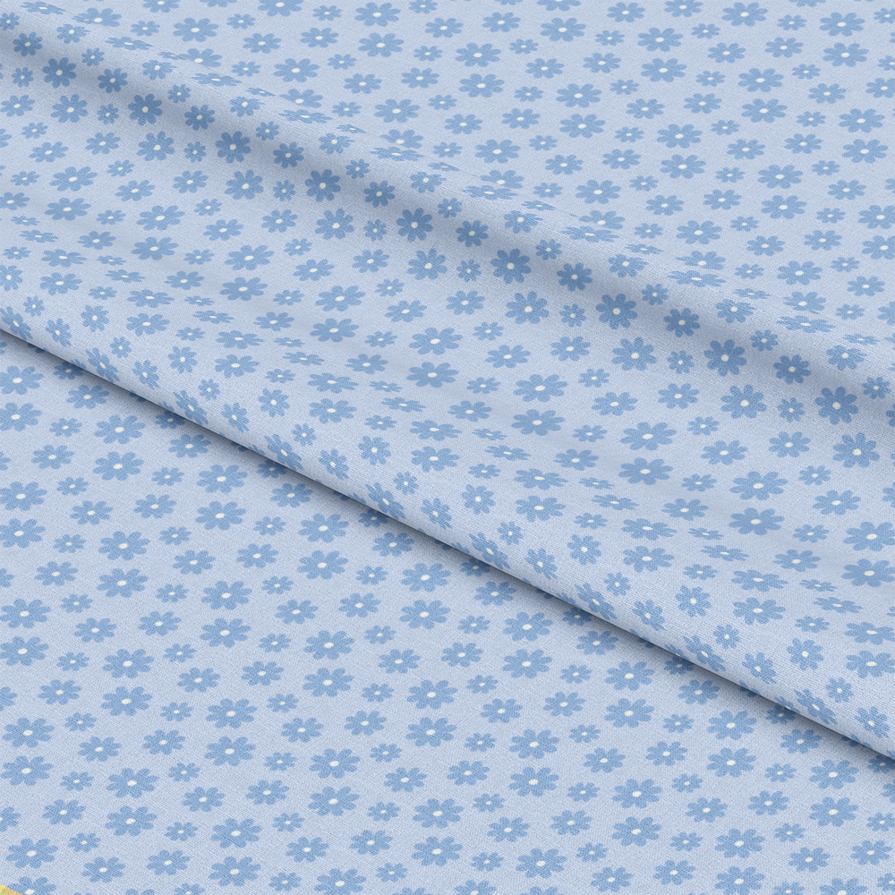 Periwinkle Dreams Daisies Quilting Cotton Fabric