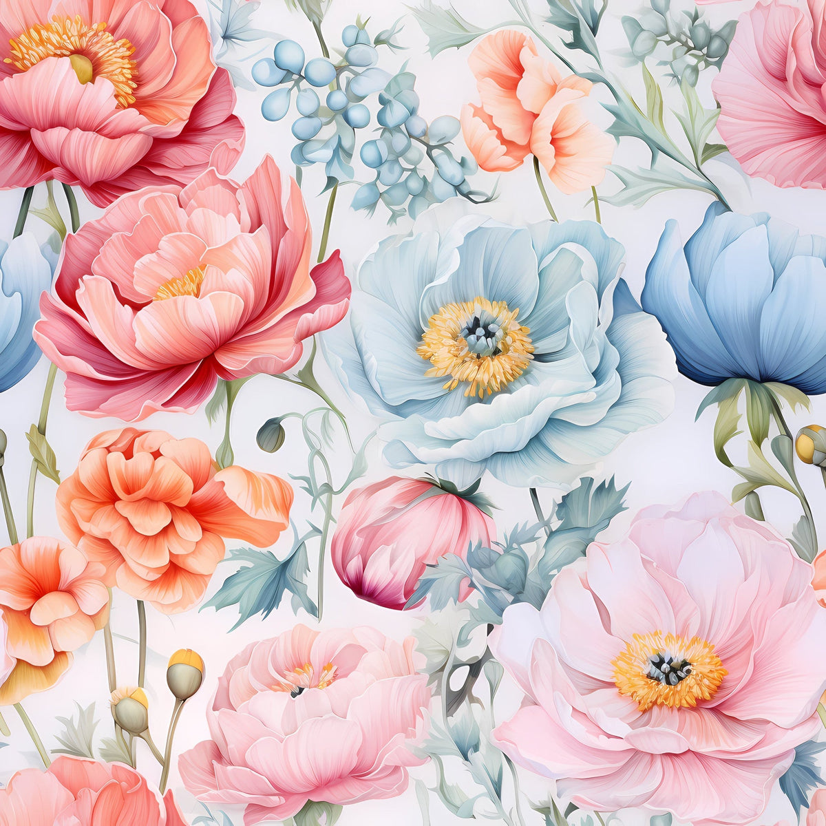Peony Daydream Pattern 1 Minky Fabric