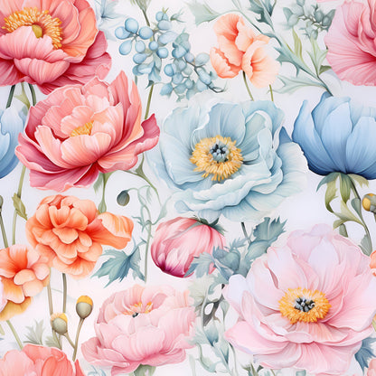 Peony Daydream Pattern 1 Minky Fabric