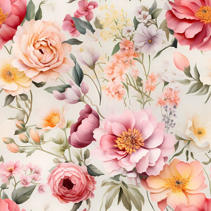 Peony Daydream Pattern 2 Minky Fabric