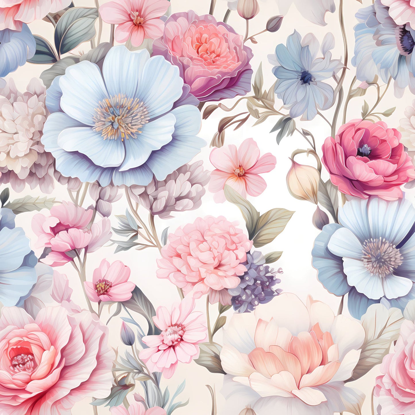 Delicate Petals Pattern 3 Quilting Cotton Fabric