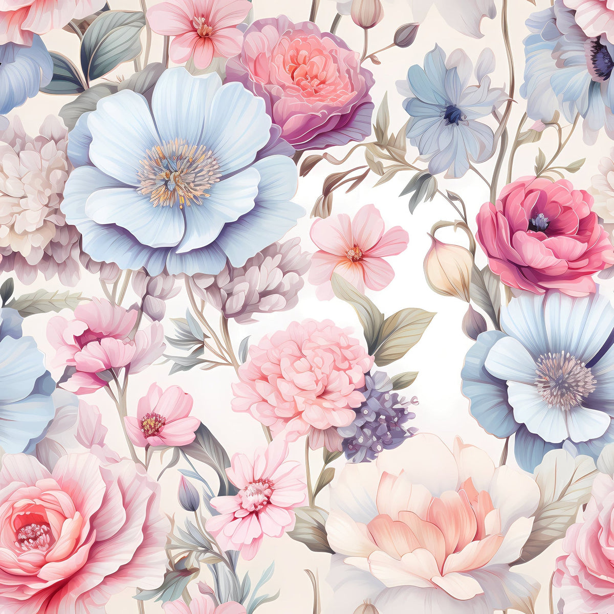 Peony Daydream Pattern 3 Minky Fabric