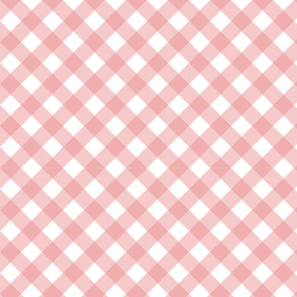Diagonal Gingham Peach Puff Quilting Cotton Fabric