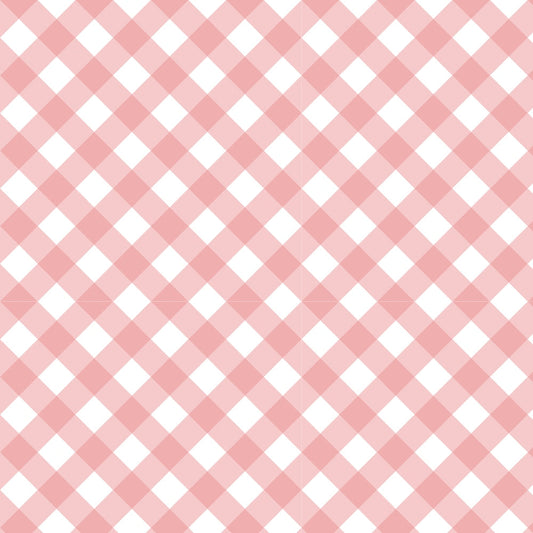 Diagonal Gingham Peach Puff Quilting Cotton Fabric