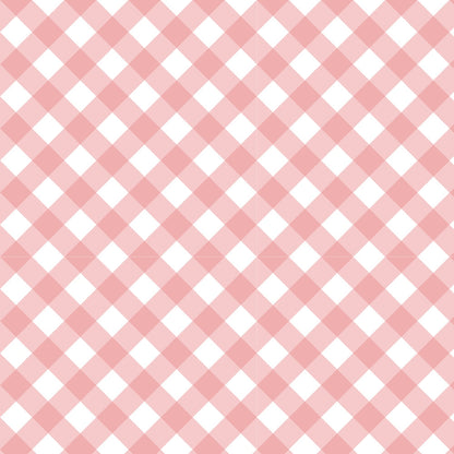 Diagonal Gingham Peach Puff Minky Fabric