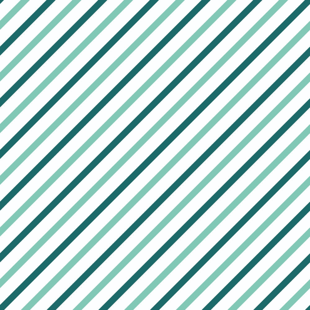 Diagonal Stripes Mint and Teal Quilting Cotton Fabric
