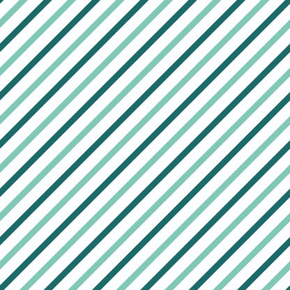 Diagonal Stripes Mint and Teal Quilting Cotton Fabric