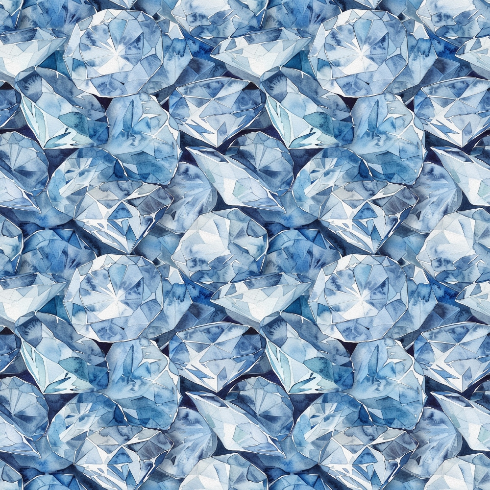 Diamond Gemstones Pattern 10 Quilting Cotton Fabric