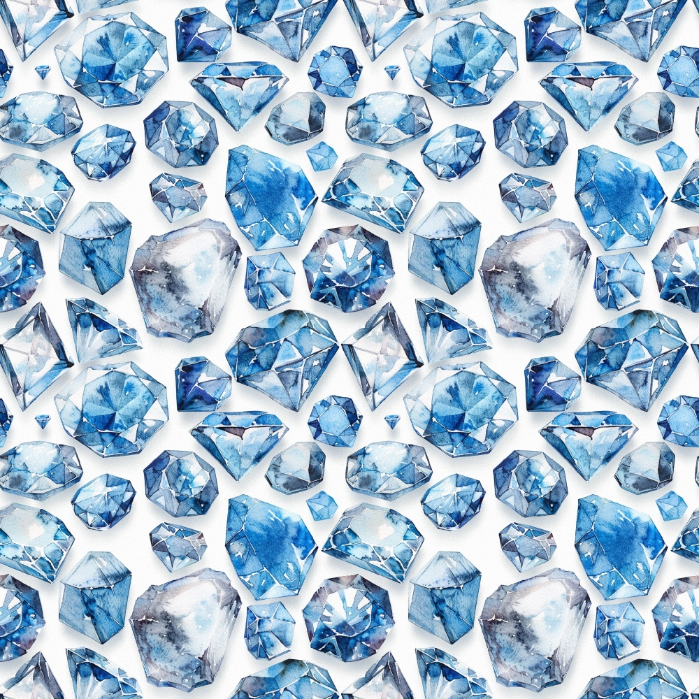Sapphire Crystals Pattern 1 Minky Fabric