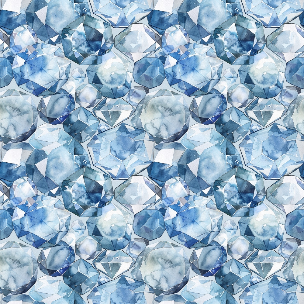 Sapphire Crystals Pattern 2 Minky Fabric