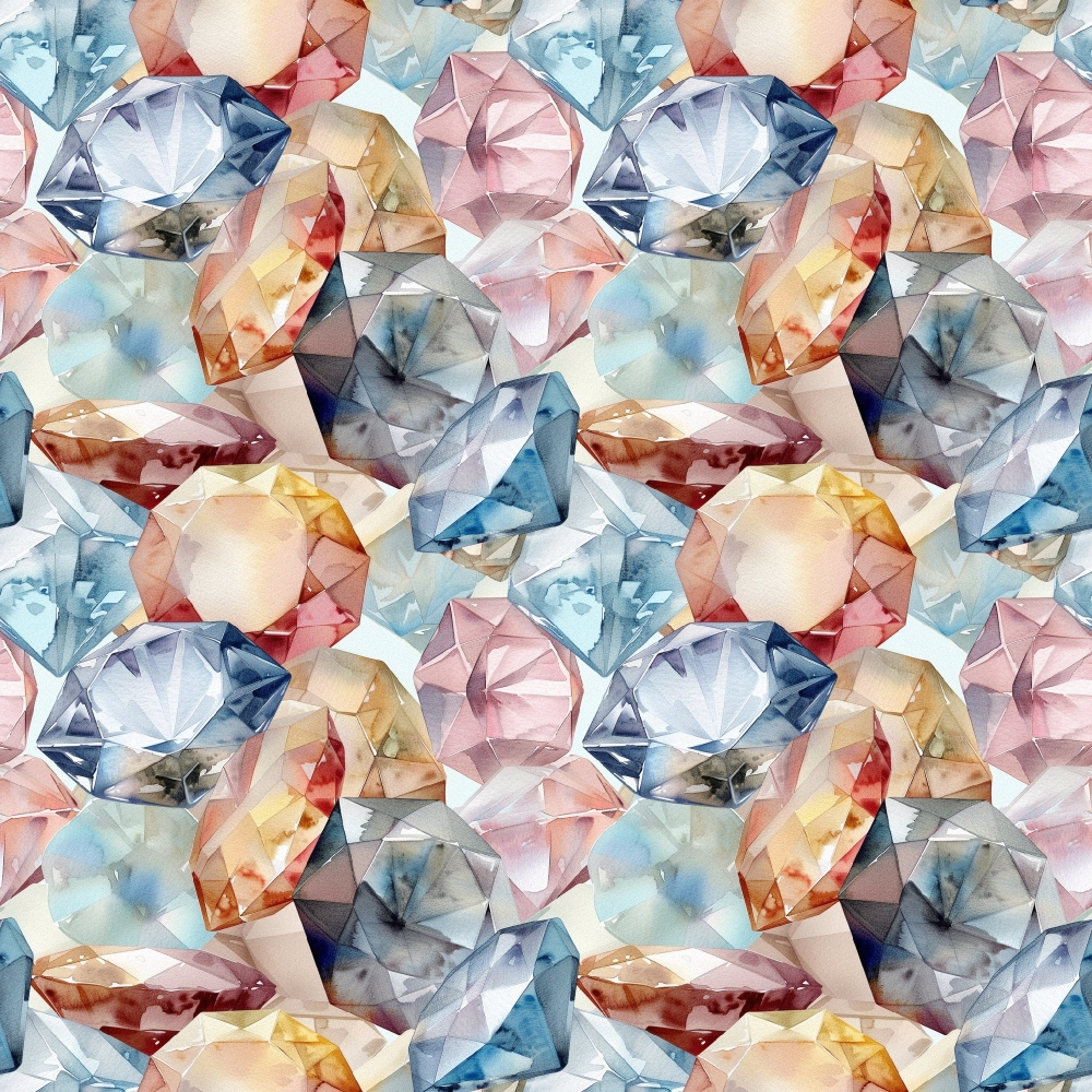 Sapphire Crystals Pattern 4 Minky Fabric
