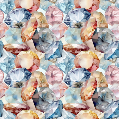 Sapphire Crystals Pattern 4 Minky Fabric