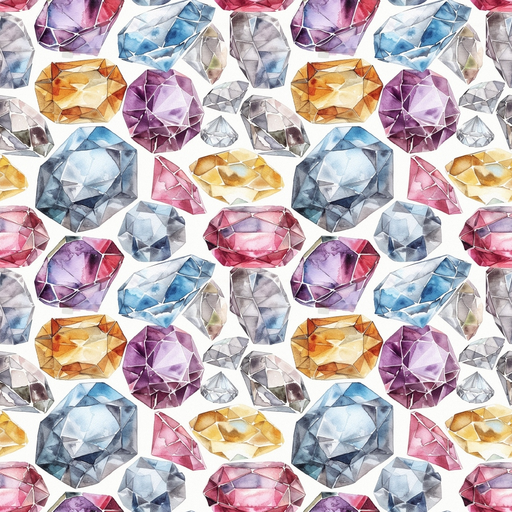 Sapphire Crystals Pattern 5 Minky Fabric
