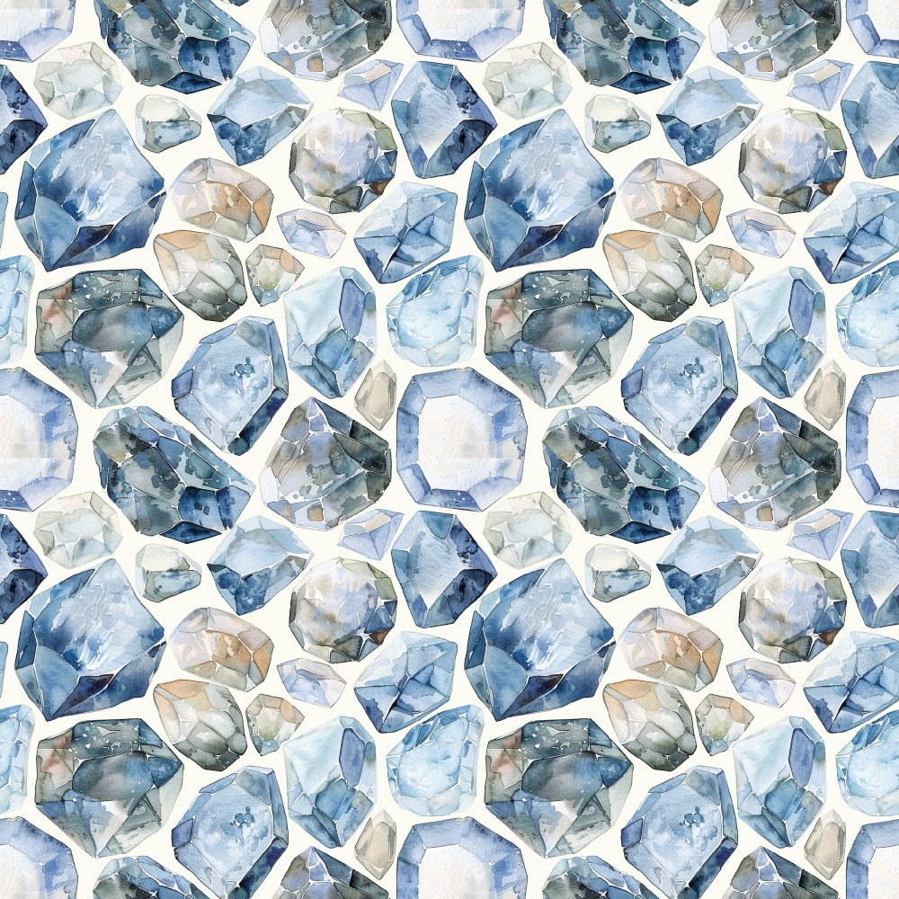 Sapphire Crystals Pattern 6 Minky Fabric