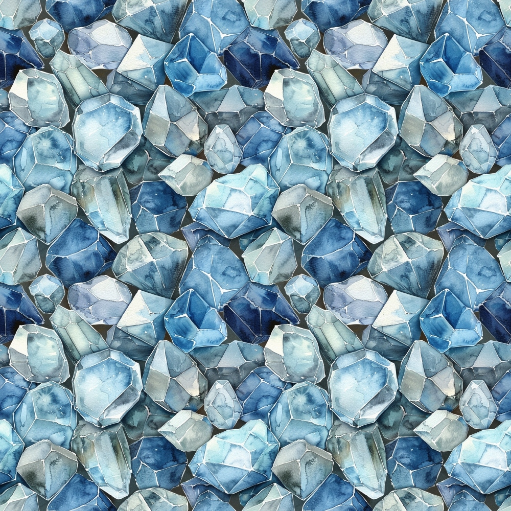 Sapphire Crystals Pattern 7 Minky Fabric