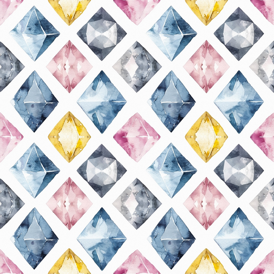 Diamond Gemstones Pattern 8 Quilting Cotton Fabric