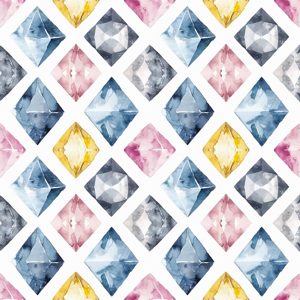 Sapphire Crystals Pattern 8 Minky Fabric