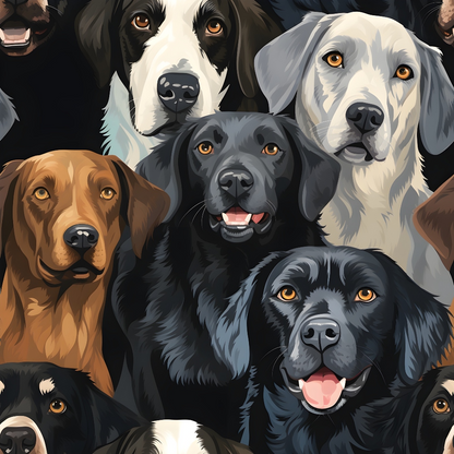Puppy Portraits Pattern 1 Minky Fabric