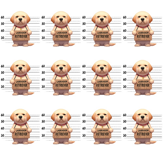 Doggie Mugshots Labrador Retriever Pattern Quilting Cotton Fabric