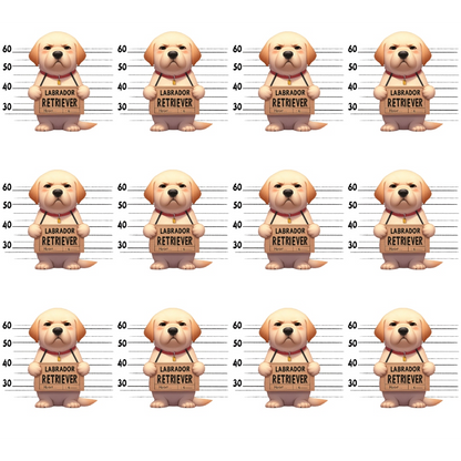 Doggie Mugshots Labrador Retriever Pattern Minky Fabric