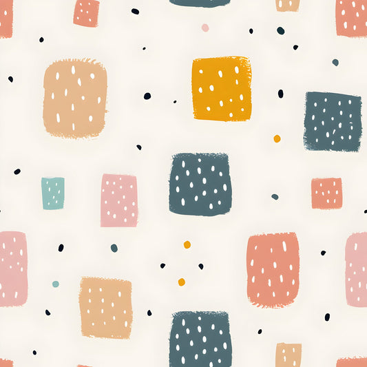 Doodle Polka Dot Rectangles Pattern 12 Quilting Cotton Fabric