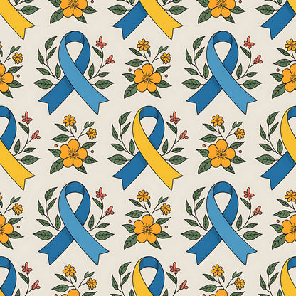 Down Syndrome Awareness Pattern 10 Quilting Cotton Fabric