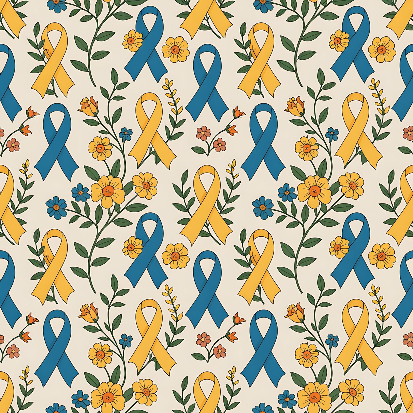 Down Syndrome Awareness Pattern 12 Quilting Cotton Fabric