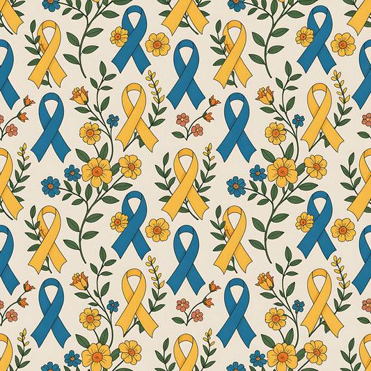 Down Syndrome Awareness Pattern 12 Quilting Cotton Fabric